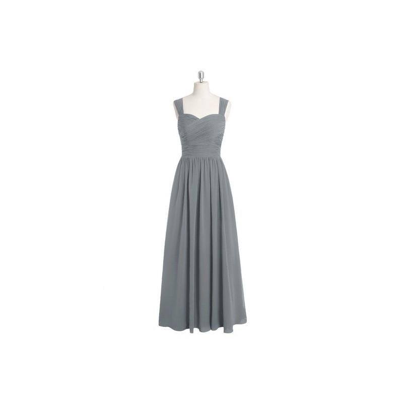 My Stuff, Steel_grey Azazie Zapheira - Floor Length Sweetheart Back Zip Chiffon Dress - Charming Bri