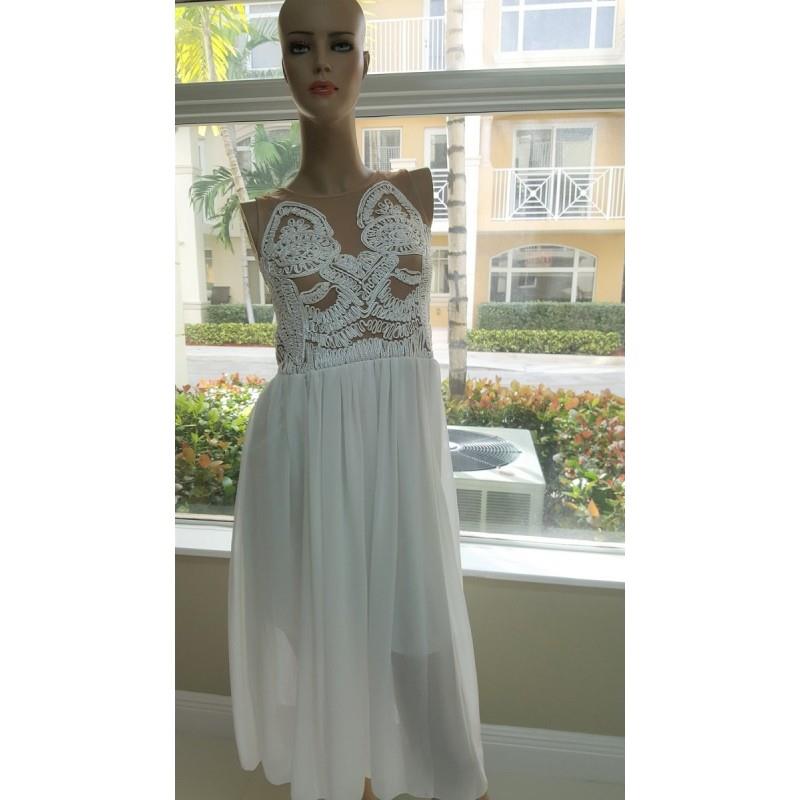 My Stuff, White Beach Dress handmade Wedding Bride Long dress Maxi lace beach dress Resort Cruise -