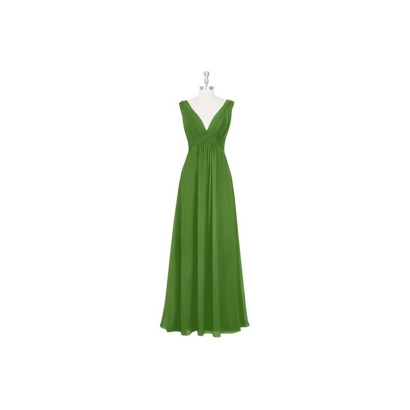 My Stuff, Moss Azazie Hillary - Chiffon V Back Floor Length V Neck Dress - Simple Bridesmaid Dresses