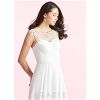 Ivory Azazie Kamora BG - Illusion Sweep Train Back Zip Chiffon - Charming Bridesmaids Store