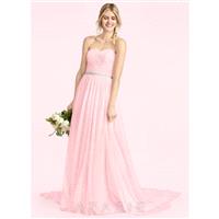 Blushing_pink Azazie Effie BG - Back Zip Chiffon Sweetheart Court Train - Simple Bridesmaid Dresses