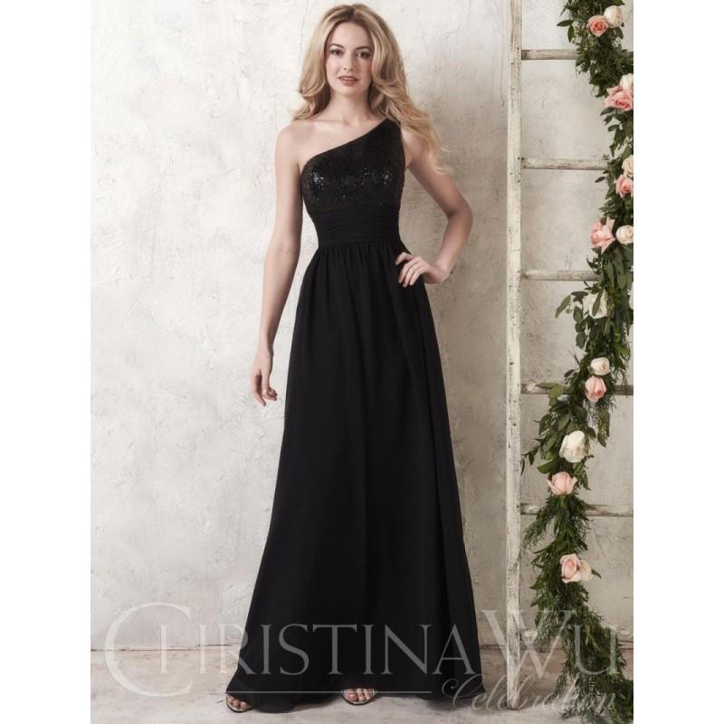 My Stuff, Christina Wu 22747 One Shoulder Sequin Chiffon Bridesmaid Dress - Brand Prom Dresses|Beade