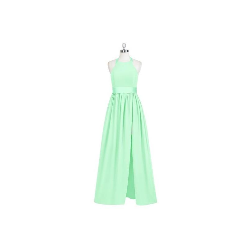 My Stuff, Mint_green Azazie Aurora - Chiffon And Charmeuse Halter Bow/Tie Back Floor Length Dress -