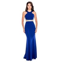 Decode 1.8 - Illusion Beaded Waist Halter Gown 183440 - Designer Party Dress & Formal Gown