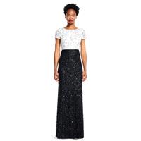 Adrianna Papell - Short Sleeve Sequined Mesh Long Dress AP1E200299 - Designer Party Dress & Formal G