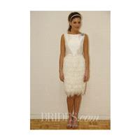 Aria - Spring 2014 - Style 290KC Veronica Knee-Length Silk Sheath Wedding Dress with a Feather Skirt