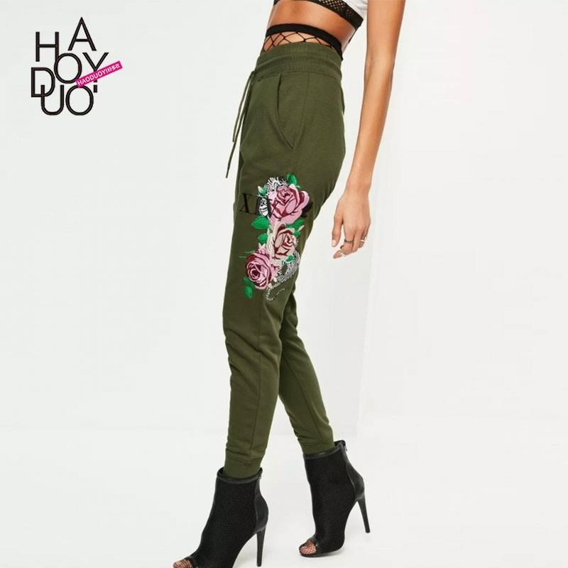 My Stuff, Vogue Sport Style Embroidery Summer Skinny Jean Long Trouser - Bonny YZOZO Boutique Store