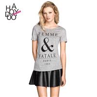 Must-have Vogue Simple Printed Slimming Alphabet Summer Short Sleeves T-shirt - Bonny YZOZO Boutique