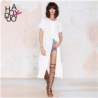 Oversized Crossed Straps Short Sleeves Split T-shirt - Bonny YZOZO Boutique Store