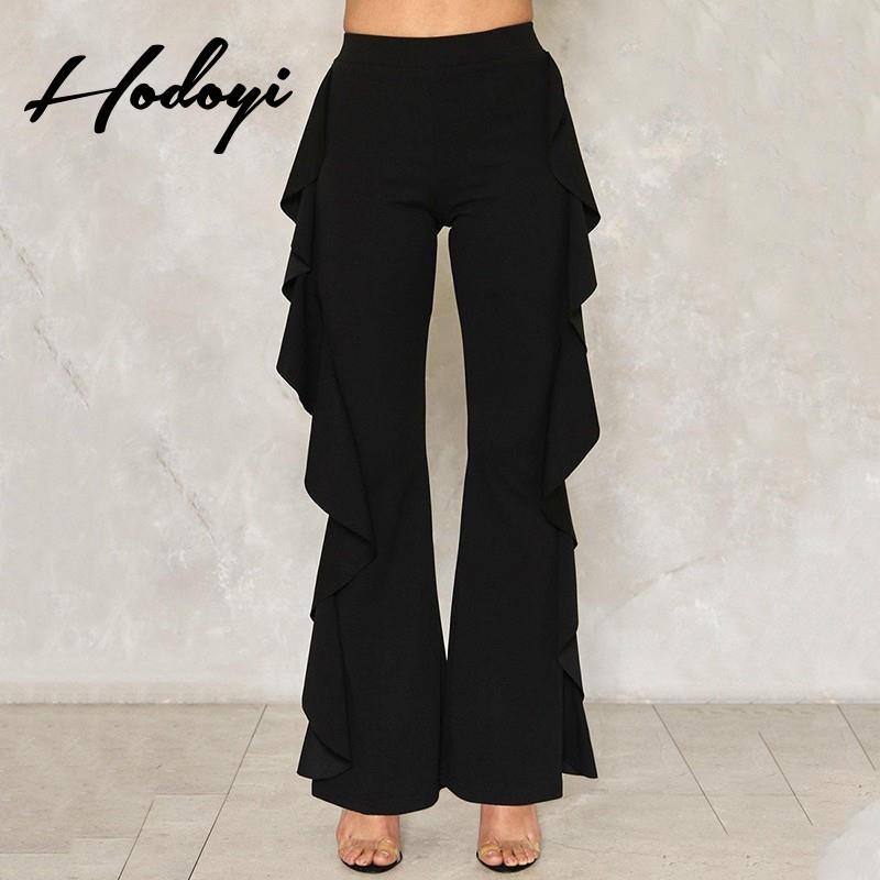 My Stuff, Must-have Vogue Draped One Color Summer Frilled Casual Trouser - Bonny YZOZO Boutique Stor