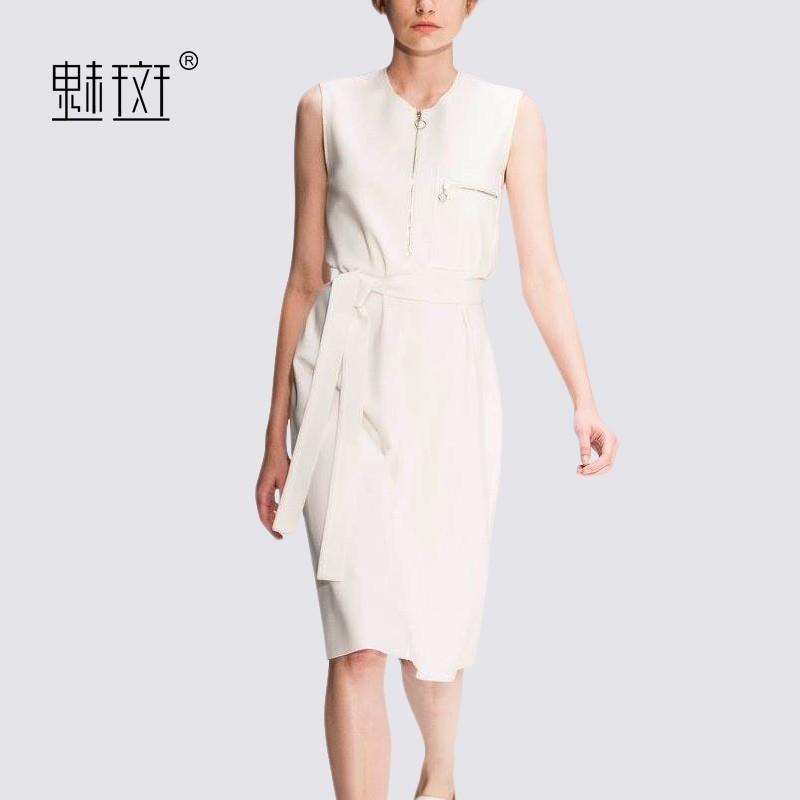 My Stuff, Professional women in summer 2017 new solid color Turtleneck long white dress in a skirt i