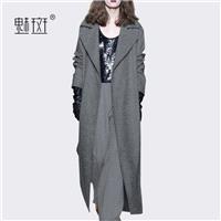 Vogue Slimming Column Wool Over Knee Cardigan Wool Coat Overcoat - Bonny YZOZO Boutique Store