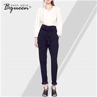 2017 autumn new style fashion temperament v neck long sleeve t shirt slim trousers women two piece s