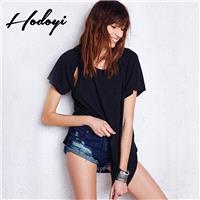 Streets of 2017 summer styles dresses loose Halter tops cozy solid color short t shirt - Bonny YZOZO