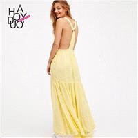 Vogue Sexy Open Back Trail Dress One Color Dress - Bonny YZOZO Boutique Store