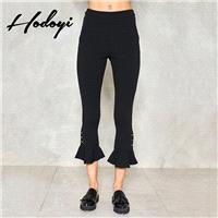 Must-have Vogue Frilled One Color Summer Edgy Casual Trouser - Bonny YZOZO Boutique Store