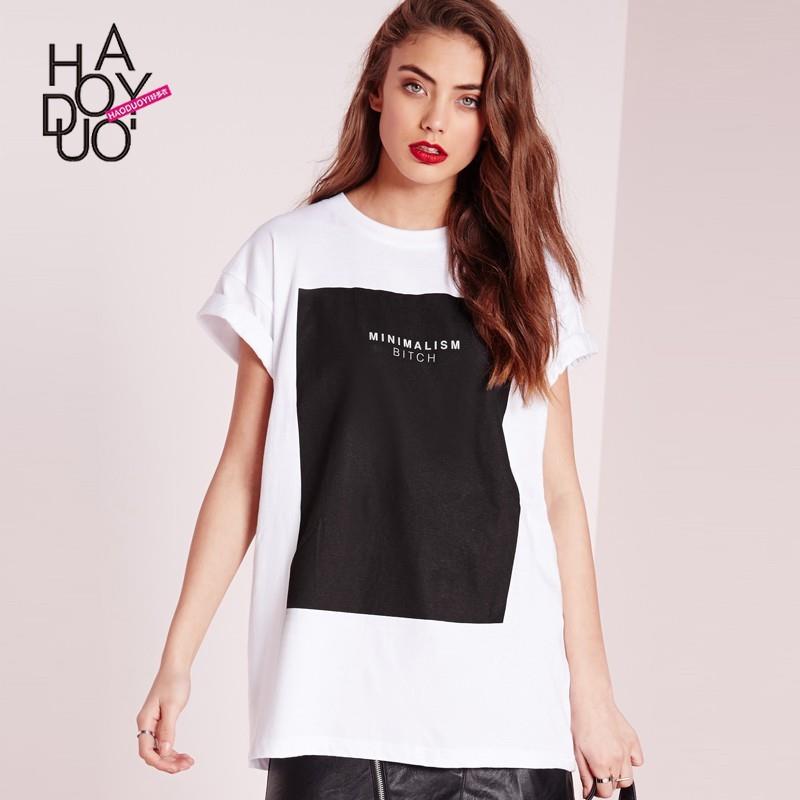 My Stuff, Boyfriend Oversized Vogue Printed Alphabet Summer T-shirt - Bonny YZOZO Boutique Store