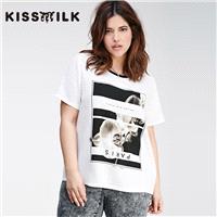 2017 summer styles dresses plus size fashion printing black short sleeve t-shirt women - Bonny YZOZO