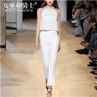 Simple Chiffon Mulberry Silk One Color Summer Fancy Silk Outfit Twinset Long Trouser Top - Bonny YZO