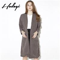 Vogue Slimming Pocket One Color Fall Casual 9/10 Sleeves Coat - Bonny YZOZO Boutique Store