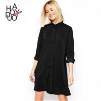 Must-have Oversized Vogue Simple One Color Summer 9/10 Sleeves Blouse Dress - Bonny YZOZO Boutique S