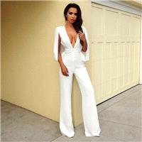 Fall 2017 slim v neck high waist wide leg jumpsuit women's trousers in summer hot trends H2253 - Bon