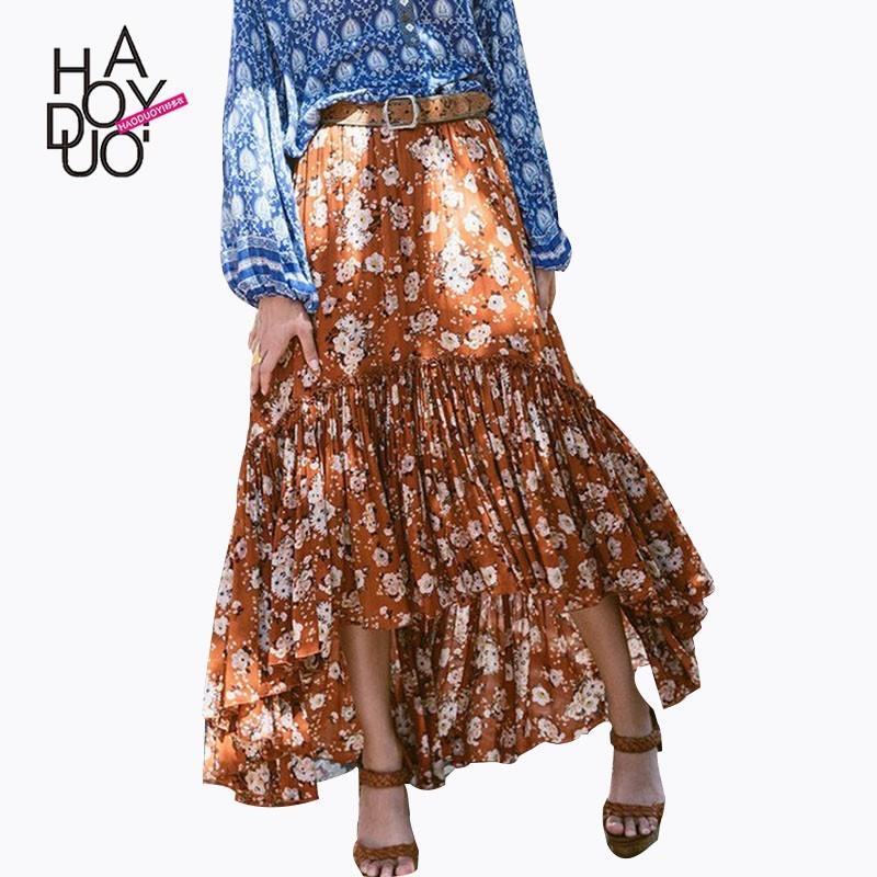 My Stuff, Vogue Asymmetrical Bohemia Printed Skirt - Bonny YZOZO Boutique Store