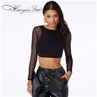 Split Front Slimming Tulle Crop Top T-shirt - Bonny YZOZO Boutique Store