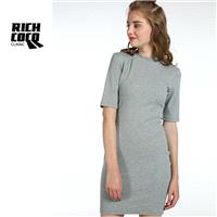 Must-have Slimming Sheath 1/2 Sleeves One Color Summer Dress Skirt Basics - Bonny YZOZO Boutique Sto