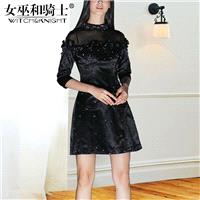 Sexy Attractive Slimming Sheath Scoop Neck 3/4 Sleeves Lace Black Formal Wear Dress - Bonny YZOZO Bo