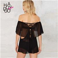 Perspective of 2017 summer new style sexy lace chiffon fashion a neck tube top jumpsuit - Bonny YZOZ