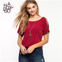 2017 summer dress new style strapless slim round neck short sleeve t-shirt woman - Bonny YZOZO Bouti