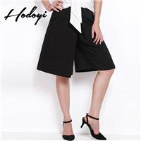 2017 new stylish shorts in winter woman fall/winter wear high waist trousers wide leg pants black pa