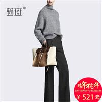 Oversized Vogue Attractive High Neck Outfit Twinset Wide Leg Pant Long Trouser Sweater - Bonny YZOZO