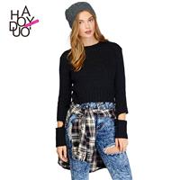Vogue Hollow Out One Color Fall Sweater - Bonny YZOZO Boutique Store