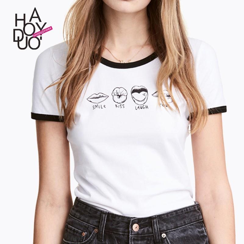 wedding, School Style Must-have Sweet Printed Cartoon Summer Casual Short Sleeves T-shirt - Bonny YZ