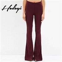 Plain-colored flared trousers female nine-high waist pants plus size casual pants, wide-leg pants th