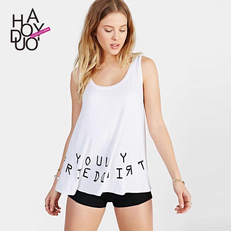 My Stuff, Must-have Street Style Oversized Printed Alphabet Summer Sleeveless Top - Bonny YZOZO Bout