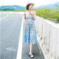 Sexy Hollow Out Slimming Lace Formal Wear Mid-length Skirt Strappy Top Dress - Bonny YZOZO Boutique