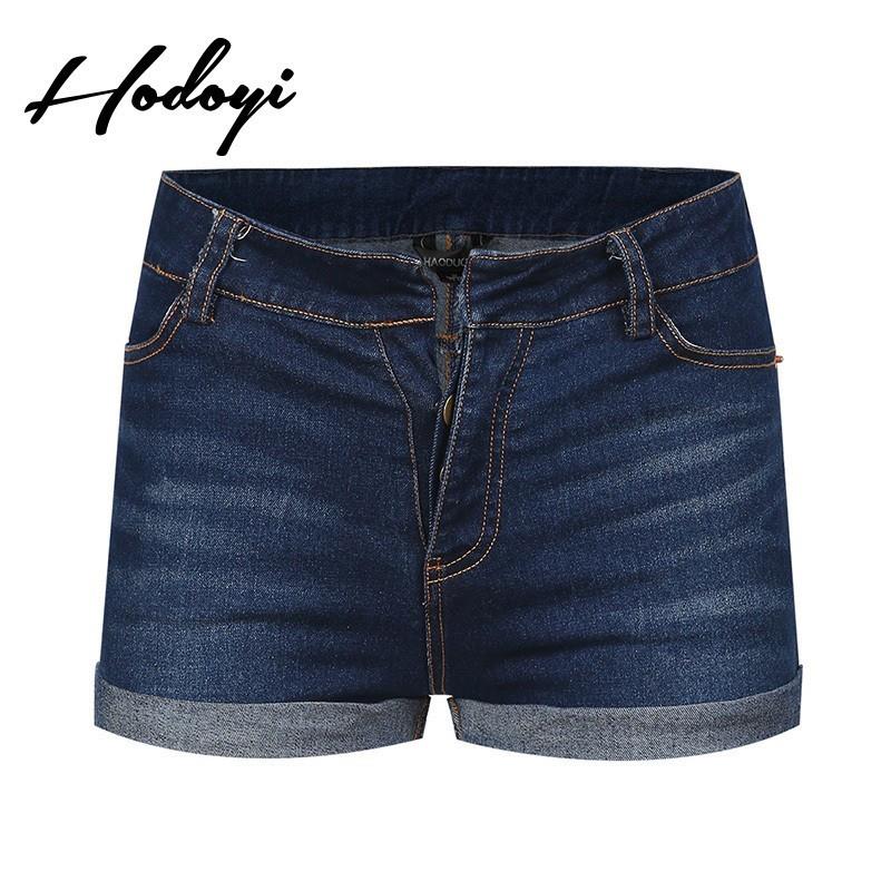 My Stuff, Must-have Vogue Simple Slimming High Waisted Pocket Cowboy One Color Summer Short - Bonny