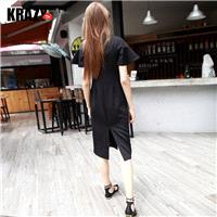 Girl's black spandex girl graffiti short sleeve dress slim long skirts in summer - Bonny YZOZO Bouti