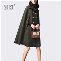 Oversized Polo Collar Double Breasted Wool Wool Coat Puncho Coat Overcoat - Bonny YZOZO Boutique Sto