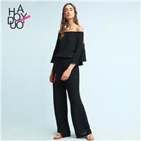 Vogue Sexy Simple Embroidery Bateau Spring Jumpsuit - Bonny YZOZO Boutique Store