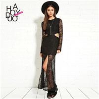 Spring/summer 2017 perspective of the slit at the new fashion lace dress hollow out sexy dresses - B