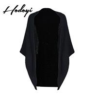 Vogue Simple Batwing Sleeves Jersey One Color Fall Casual 9/10 Sleeves Cardigan Coat - Bonny YZOZO B