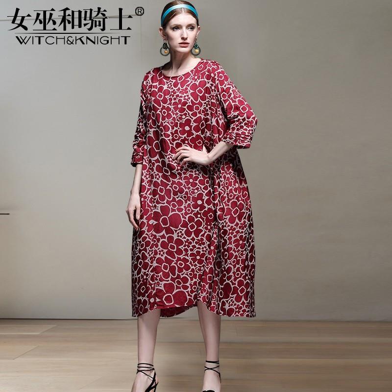 My Stuff, Attractive Printed 3/4 Sleeves Floral Red Dress - Bonny YZOZO Boutique Store