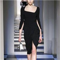 2017 summer new seven-sleeve slim fit dress high slit little black dress dresses - Bonny YZOZO Bouti