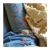 Embroidery Floral Light Blue Trendy Jeans Long Trouser - Bonny YZOZO Boutique Store