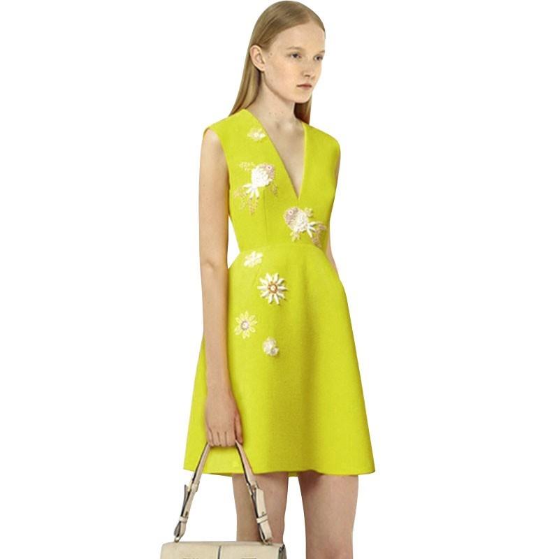 My Stuff, Sexy Beading Slimming V-neck High Waisted Summer Dress - Bonny YZOZO Boutique Store