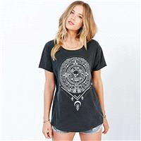 Retro fashion leisure Totem print slim t short sleeve t-shirt blouse women's student - Bonny YZOZO B